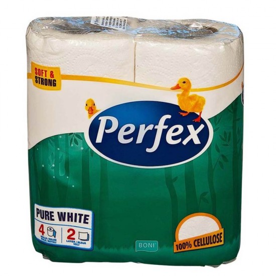 Hartie Igienica Perfex Boni Pure White, 2 Straturi, 4 Role/Bax