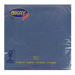 Servetele Okay Blue Notte, Culoare Albastru Inchis, Dimensiune 33x33 cm, 2 Straturi, 50 Foi/Pachet