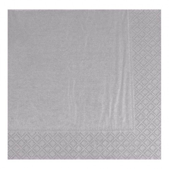 Servetele Okay Argento, Culoare Argintiu, Dimensiune 33x33 cm, 2 Straturi, 50 Foi/Pachet