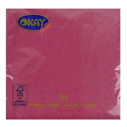 Servetele Okay, Culoare Bordo, Dimensiune 33x33 cm, 2 Straturi, 50 Foi/Pachet