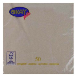 Servetele Okay Tortora, Culoare Cappucino, Dimensiune 33x33 cm, 2 Straturi, 50 Foi/Pachet