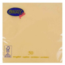 Servetele Okay Champagne, Culoare Crem, Dimensiune 33x33 cm, 2 Straturi, 50 Foi/Pachet