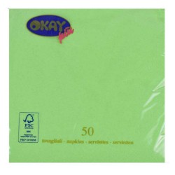 Servetele Okay Vert Pomes, Culoare Verde Mar, Dimensiune 33x33 cm, 2 Straturi, 50 Foi/Pachet