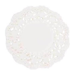 Dantela pentru Tort din Hartie, Culoare Alba Fi 10, 100 Buc/Set
