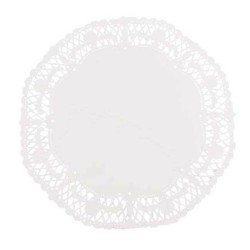 Dantela pentru Tort din Hartie, Culoare Alba Fi 28, 100 Buc/Set