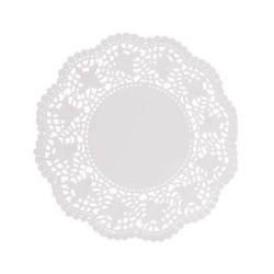 Dantela pentru Tort din Hartie, Culoare Alba Fi 17, 100 Buc/Set