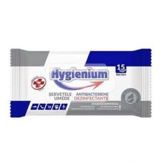 Servetele Umede Antibacteriene 15buc/pachet Hygienium