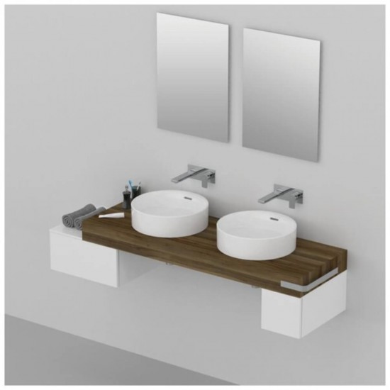 Lavoar Rotund pe Blat Ideal Standard Strada II, 38 cm, cu Preaplin