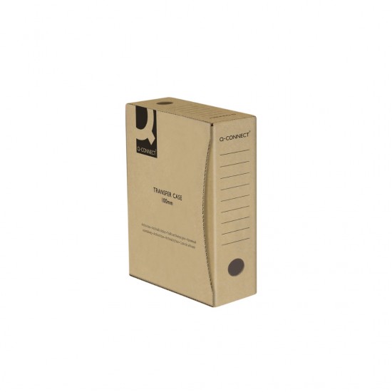 Cutie Arhivare 100mm, 100x339x298mm, Carton 400gsm, Q-connect - Gri/negru