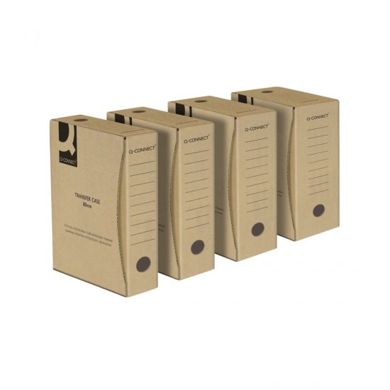 Cutie Arhivare 100mm, 100x339x298mm, Carton 400gsm, Q-connect - Gri/negru