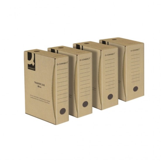 Cutie Arhivare 150mm, 100x339x298mm, Carton 400gsm, Q-connect - Gri/negru