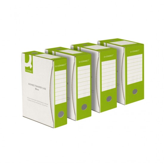 Cutie Arhivare 150mm, 100x339x298mm, Carton 400gsm, Q-connect - Alb/verde