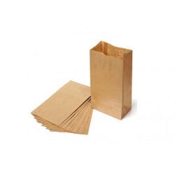 Pungi din Hartie Neimprimate 150 gr, Dimensiune 8x2,5x19  cm, Hartie Kraft Natur 50 g/m², Greutate 5 Kg/Bax, 315 Buc/Kg - Ambalaje din Hartie pentru Panificatie BrandPaper