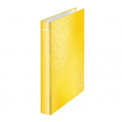 Caiet Mecanic Leitz Wow, Carton Laminat, A4, Mecanism 4dr, Inel 25 Mm, Galben
