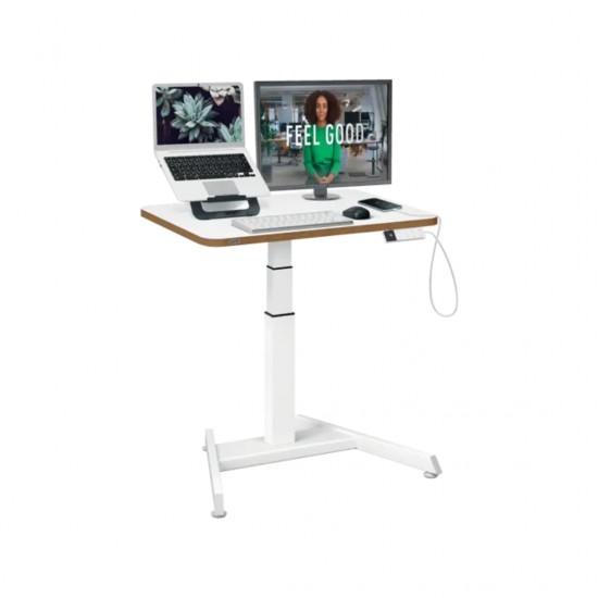 Birou Ergonomic Leitz Ergo, Electric, Ajustabil Pe Inaltime, Pentru Pozitia Sezut/in Picioare, Alb