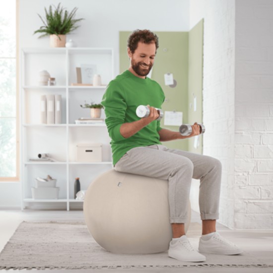 Minge Ergonomica Leitz Ergo, Pentru Sezut Sau Fitness, Cu Functie De Oprire, 65 Cm, Gri-pastel