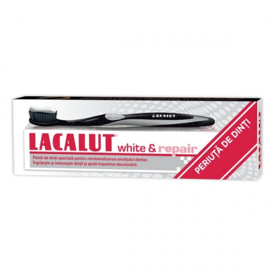 Lacalut Pasta Dinti De White And Repair 75ml Plus Periuta Dinti