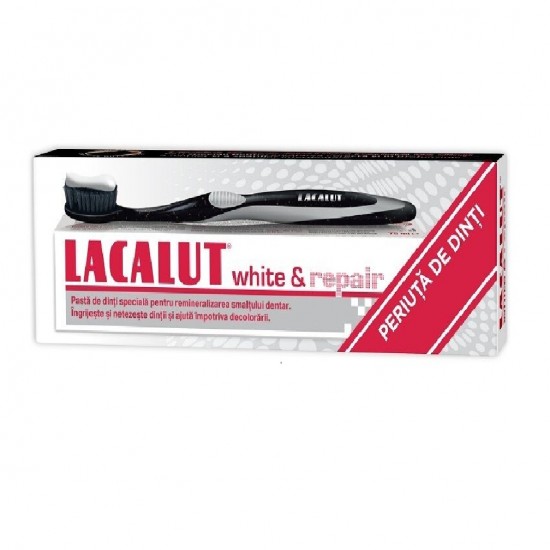 Lacalut Pasta Dinti De White And Repair 75ml Plus Periuta Dinti