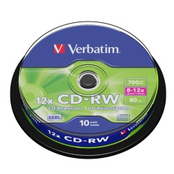 Cd-rw 10/set Verbatim 700mb 12x 43480