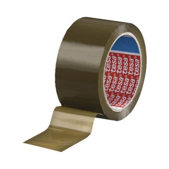 Banda Adeziva Maro Acril Tesa, 48mm x 60m, Banda Adeziva pentru Sigilare, Banda Adeziva Constructii, Banda Adeziva Maro Ieftina, Scotch Tesa Maro, Scotch Ieftin Tesa,  Scotch Maro