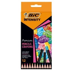 Creioane Colorate 12 Culori Intensity Premium Bic