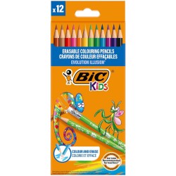 Creioane Colorate 12 Culori Evolution Illusion Bic