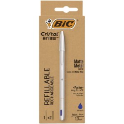 Pix Metalic Cu Mecanism Albastru + 2 Rezerve Bic