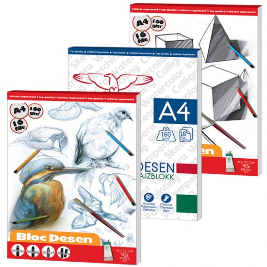 Bloc Desen A4 160g 16 Coli Pigna