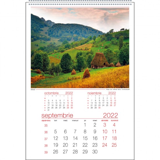 Calendar de Perete Ego, Model Romania, 330x480 mm, 13 File, Calendar Birou, Calendar de Perete, Calendar pentru Birou, Calendar Perete, Calendar Ego Birou, Calendar Ego pentru Perete, Calendar Birou Hartie, Calendar Perete Ego