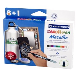 Markere Permanente Pt Decor. Slim 8+1 Culori Metalice 2737 Centropen