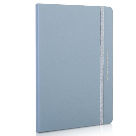 CAIET BIROU 210*143MM 96 FILE DICTANDO COPERTA IMITATIE PIELE BLEU DELI