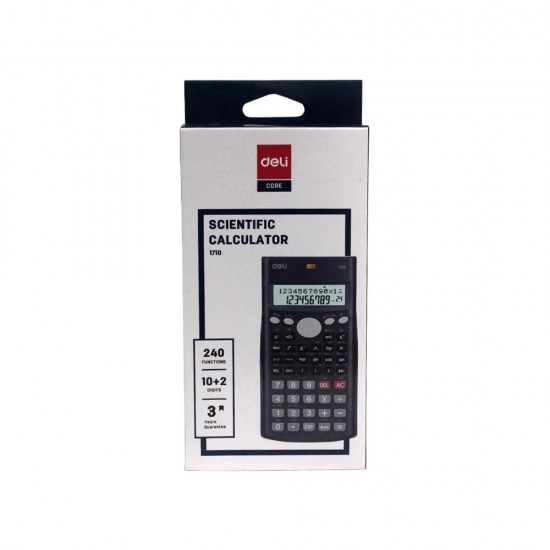Calculator Stiintific Deli 1710, 12 Digits, Negru, 240F, Alimentare Baterie, Calculator Stiintific 12 Digits, Calculator Stiintific Bun, Calculator 12 Digits Stiintific , Calculator Portabil Stiintific, Calculator Portabil Profesionist