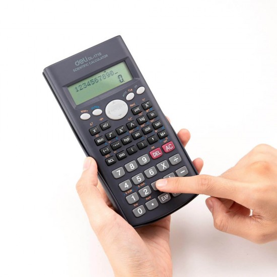 Calculator Stiintific Deli 1710, 12 Digits, Negru, 240F, Alimentare Baterie, Calculator Stiintific 12 Digits, Calculator Stiintific Bun, Calculator 12 Digits Stiintific , Calculator Portabil Stiintific, Calculator Portabil Profesionist