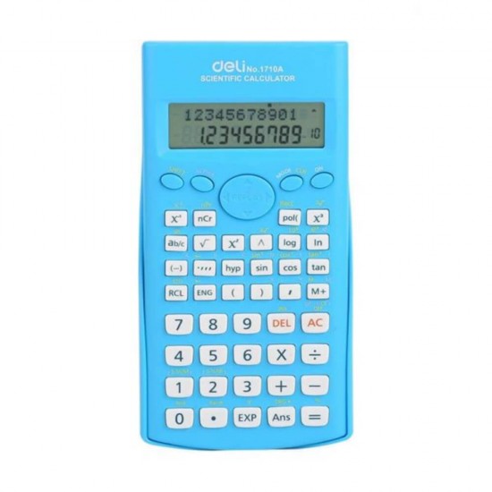 Calculator Stiintific Deli 1710A, 12 Digits, Albastru Deschis, 240F, Alimentare Baterie, Calculator Stiintific 12 Digits, Calculator Portabil Stiintific, Calculator Portabil Profesionist, Calculator de Birou Profesionist