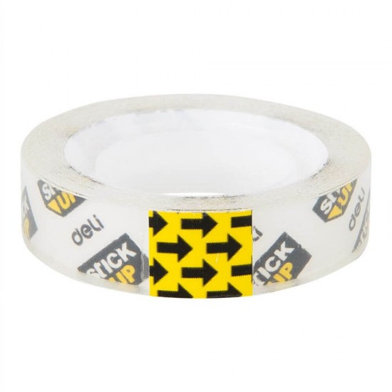 Banda Adeziva Transparenta Deli, 12mm x 18m, Banda Adeziva Transparenta pentru Birou, Deli Banda Scotch pentru Birou, Banda Scotch, Scotch pentru Birou, Banda Adeziva pentru Hartie si Carton, Deli Banda Scotch Transparenta