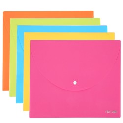 Mapa Plastic Cu Buton A4 Div. Culori Neon Deli