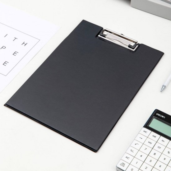 Clipboard Dublu A4 Deli, Negru, Buzunar Interior, Carton Acoperit cu Plastic, Clipboard Dublu Negru, Clipboard cu Buzunar Interior, Clipboard Dublu cu Buzunar Interior, Clipboard Tip Carte, Clipboard Negru Deli, Suport Documente