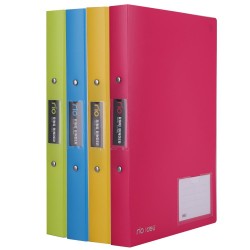 CAIET MECANIC A4 2 INELE 25/30 MM COPERTA FLEXIBILA CU BUZUNAR CULORI NEON DELI