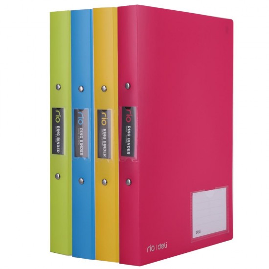 CAIET MECANIC A4 2 INELE 25/30 MM COPERTA FLEXIBILA CU BUZUNAR CULORI NEON DELI