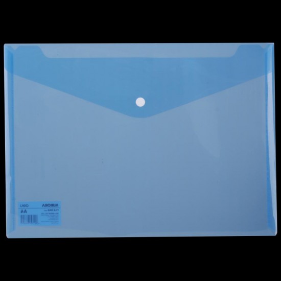 MAPA PLASTIC CU BUTON A4 ALBASTRA DELI