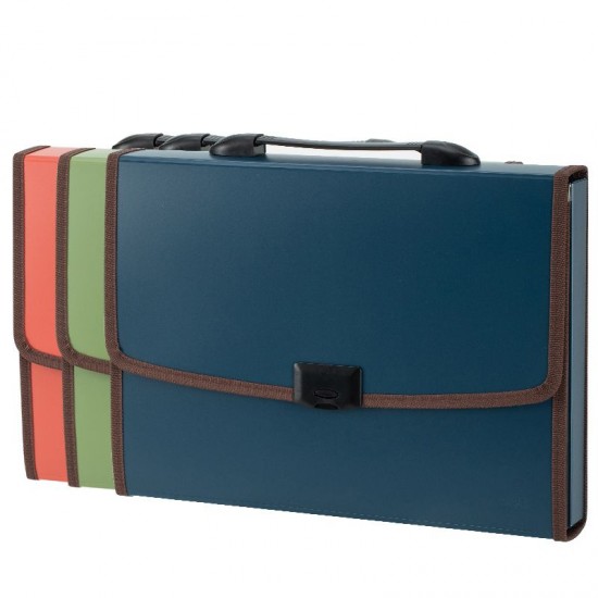 Servieta Plastic Rigid Cu Maner 7 Compart. Neagra Deli