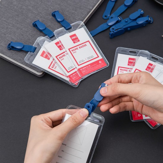 Ecuson Vertical cu Clips Deli, 54x90 mm, Ecuson Vertical, Ecuson Deli, Ecuson Vertical Deli, Ecuson cu Clips, Ecuson cu Clips Deli, Ecusoane cu Clips Deli, Ecuson Vertical