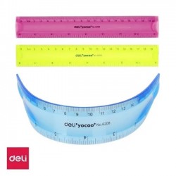 Rigla Flexibila Deli, 20 Cm, Culoare Galben