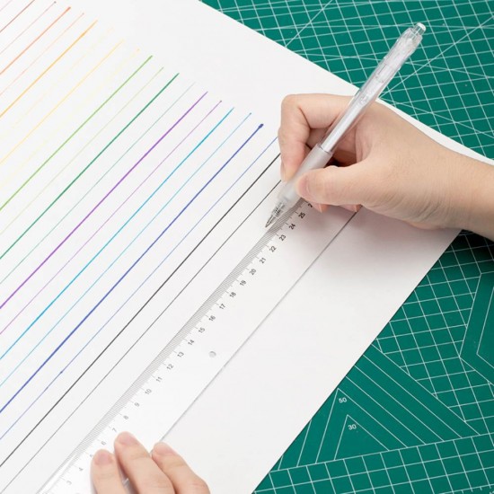 Rigla Transparenta Deli, 40 Cm, Plastic, Incolora, Rigla Din Plastic, Rigle Din Plastic, Liniar Din Plastic, Liniar Plastic, Rigle Plastic, Rigle Matematica, Rigla 40 Cm, Liniar 40 Cm, Liniar Matematica, Liniar Scoala, Rigla Scoala, Rigla Transparenta