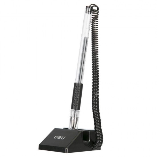 Pix cu Suport si Snur Deli, 0.5 mm, Negru, Pix cu Suport Adeziv si Snur Negru, Pix cu Suport Adeziv si Cablu Negru, Pix cu Suport si Cablu Negru, Pix Negru cu Suport Adeziv si Snur, Pix Negru cu Suport si Snur, Pix Negru cu Suport si Cablu