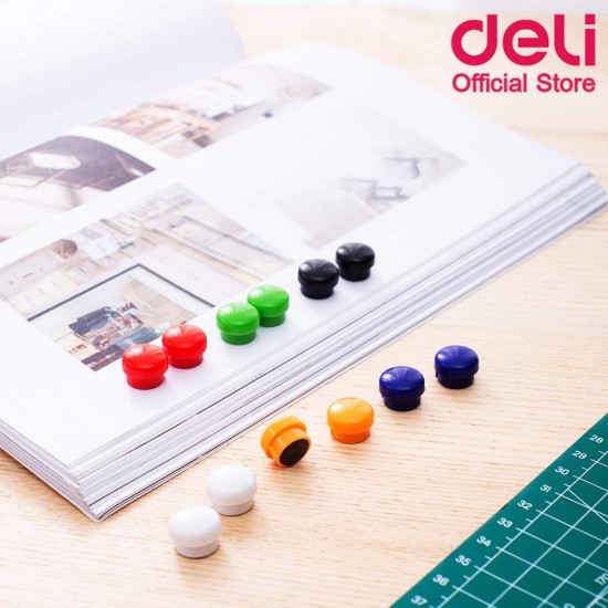 Set 12 Magneti pentru Tabla Magnetica Deli, 15 mm, Diverse Culori, Magneti Tabla, Magneti Rotunzi, Magneti Colorati, Set de Magneti, Magneti la Set, Magnet pentru Tabla, Magneti Prindere, Magnet Rotund, Magneti Frigider, Magneti Tabla de Scris