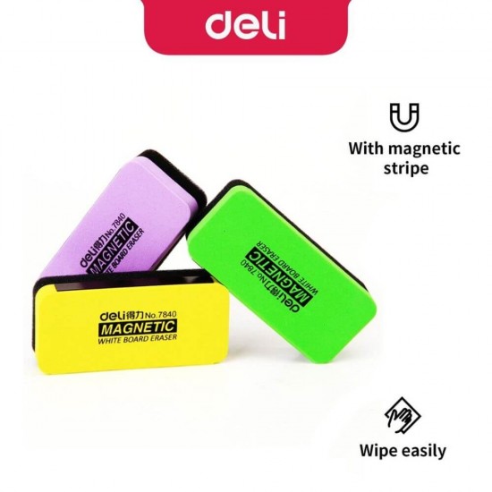 Burete Tabla Magnetica Deli, Verde, 110x50x30 mm, Burete Magnetic Tabla Magnetica, Burete Magnetic pentru Tabla Magnetica, Burete pentru Tabla Magnetica, Burete Magnetic Whiteboard, Burete Magnetic pentru Whiteboard