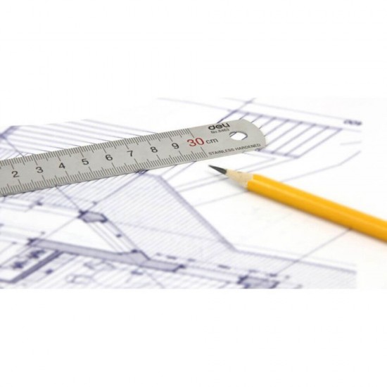 Rigla Metalica Deli, 30 cm, Rigla Metalica Gradata, Rigla Metalica 30 cm, Rigla de Metal Gradata, Rigle Metalice Gradate, Rigle Metalice 30 cm, Rigla 30 cm, Rigle 30 cm, Rigle de Metal Gradate, Liniar Metalic Gradat, Liniar Metalic 30 cm