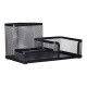 Suport Birou Deli, 3 Compartimente, Plasa Metalica, Negru, Suport Birou cu Trei Compartimente, Suport Birou cu 3 Compartimente, Suport Birou din Plasa Metalica, Suport Birou Negru, Suport Accesorii Birou, Suport Pixuri, Suport pentru Pixuri si Creioane