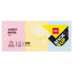 Set 300 Notite Adezive Deli Stick Up, 38x51 mm, 3 Culori, Bloc Notite Adezive, Notite Adezive la Bloc, Set de Notite Adezive, Sticky Notes, Post It Notes, Notite Sticky, Bloc de Notite Adezive, Notite Adezive 3 Culori, Notite Adezive Galbene